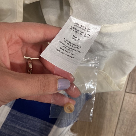 NWOT  natural reflections plaid fringe button dress, size L, 100% cotton - Picture 6 of 7